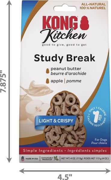 KONG Kitchen Study Break Grain-Free Peanut Butter Crunchy Dog Treats, 4-oz box