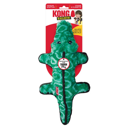 KONG Ballistic Alligator Dog Toy, Medium