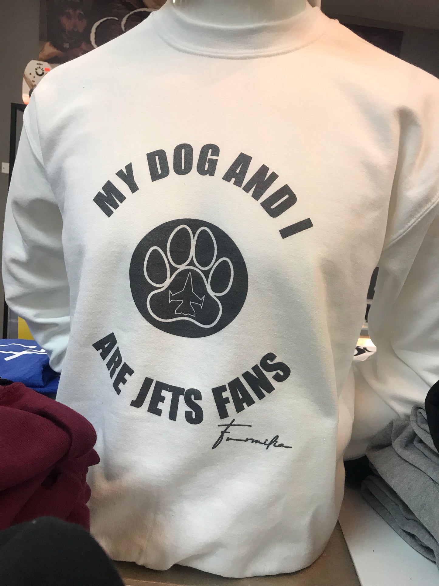 Furmilia My Dog and I are Jets Fans Crewneck