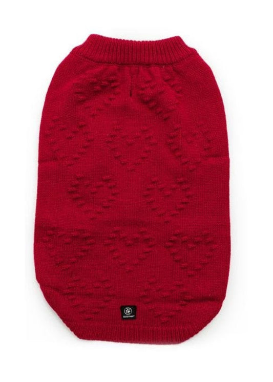 Silver Paw Red PomPom Sweater